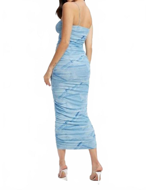 celia illusion mesh ruched midi dress GOOD AMERICAN Ruched Mesh Midi Dress In Patchwork