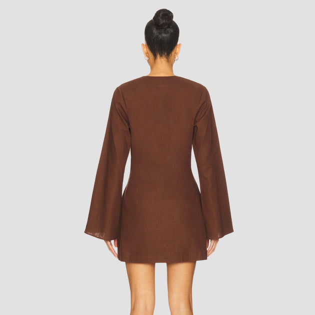 Shani Shemer Soraya Mini Kaftan Brown Small 4