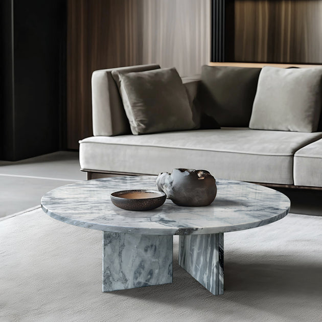 Streamdale Coffee Table Blue Gray Marble 70 cm 2