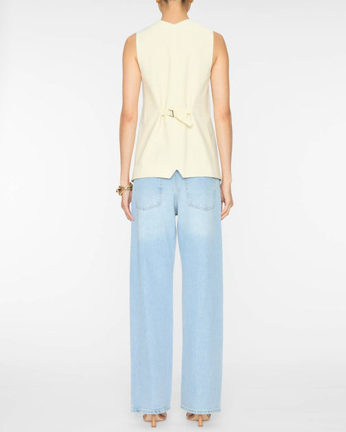 Tibi Tropical Wool Easy Vest Ivory US 0 3