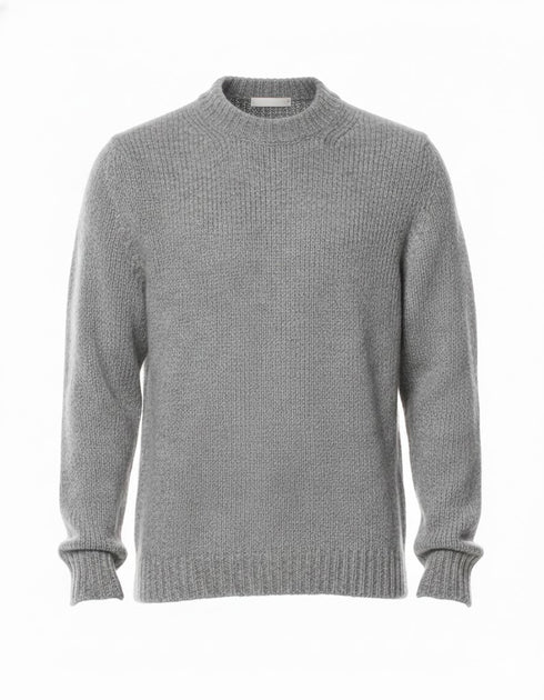 Fabrizio Del Carlo Herren Grauer Wollmisch-Rundhalspullover - XL 2