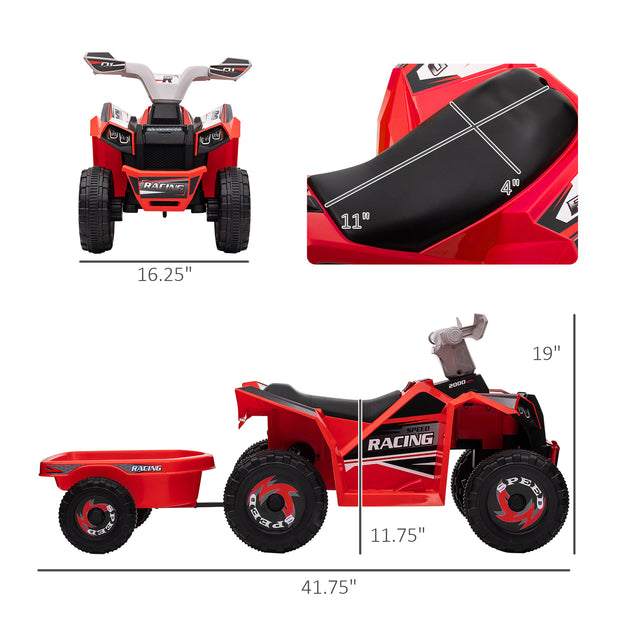 BreeBe Electric ATV with Trailer Red 6