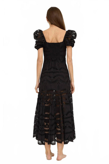 Raisonnel Eyelet Midi Dress Black Small 3
