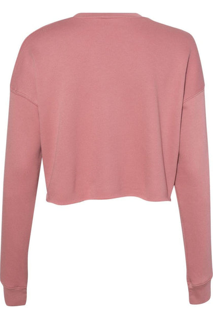 BELLA + CANVAS Crop Crew Fleece Pink Medium 3