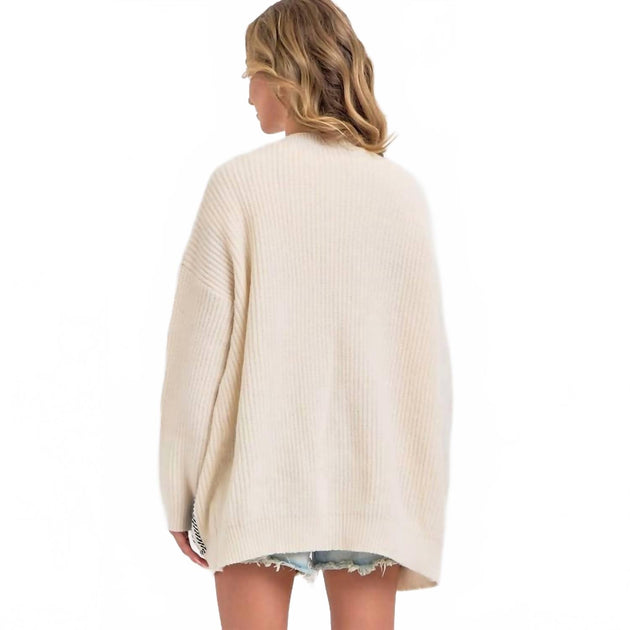 BNS Knit Sweater Cardigan Ivory Medium 3