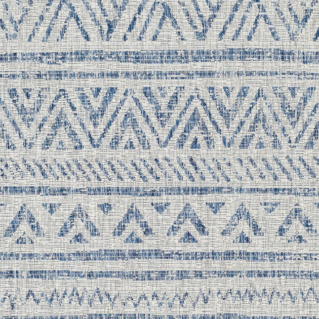 Hivvago Chevron Teppich Blau Grau 4x6 4