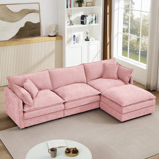 Streamdale Modular Sectional Sofa Pink 102 Inch 2