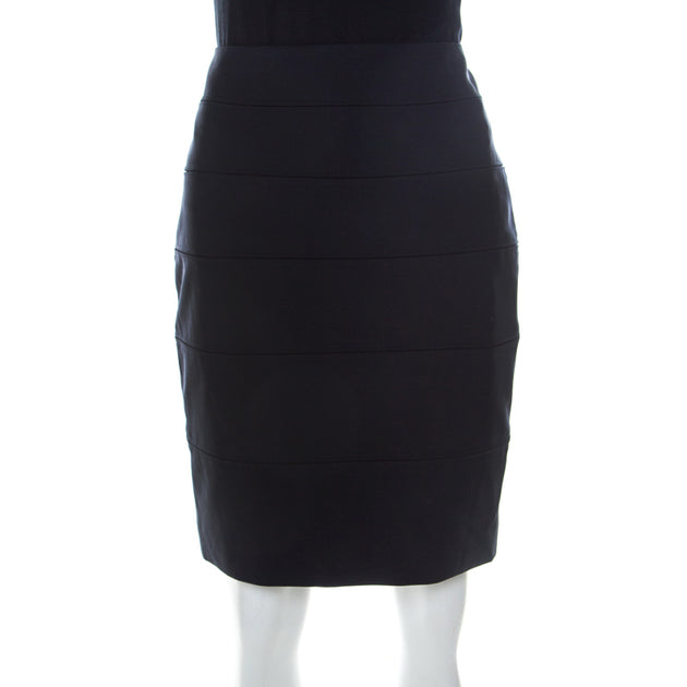 Escada Bleistiftrock mit Paneelen Marineblau Medium 2