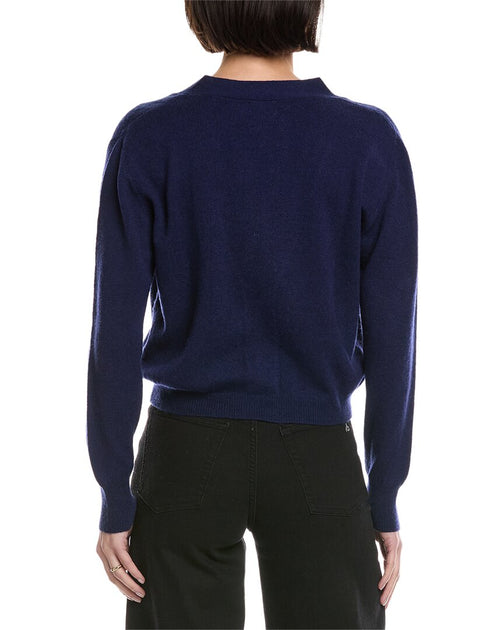 Brodie Cashmere Boxy Little Cardigan Blue Large 3