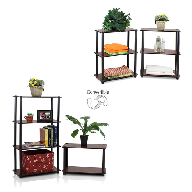 Furinno Turn-N-Tube 3-Tier Display Rack Dark Cherry 4
