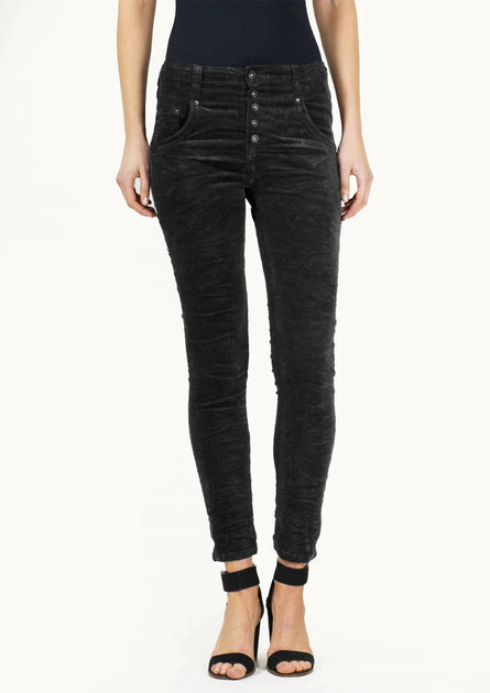 Bianco Baby Cord Open Hem Jeans Black 25 2