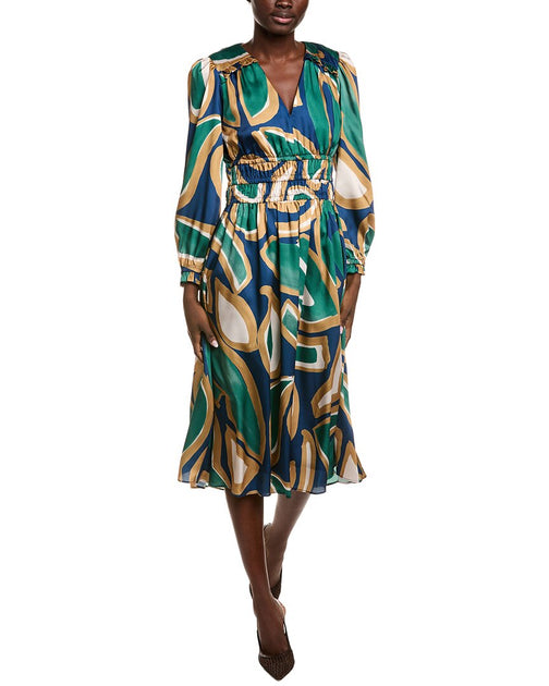 Julia Jordan Printed Twill Midi Dress Multi US 6 2