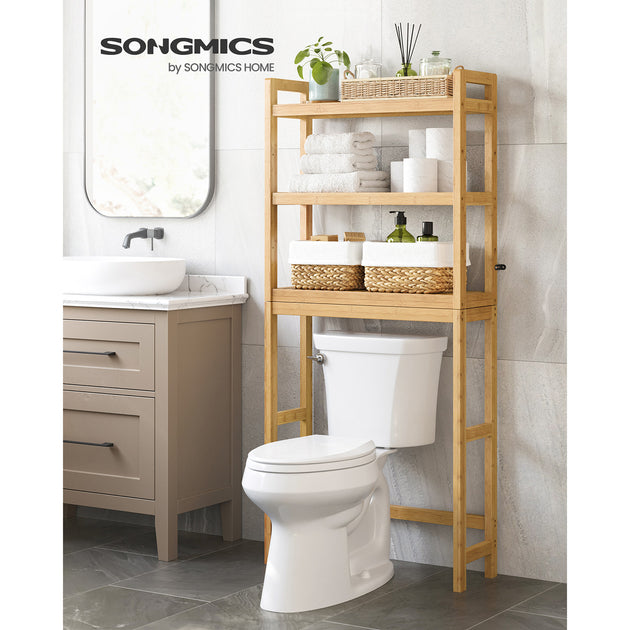 Hivvago 3-Tier Bamboo Over Toilet Bathroom Organizer 3