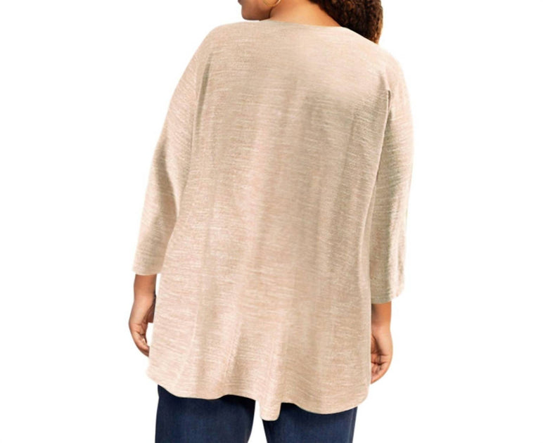 On The Plus Side Lisse 3/4 Arm Side Panel Tunika - Beige 5X 3