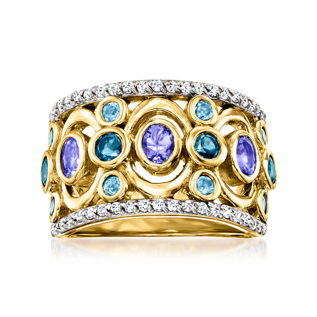 Ross-Simons Multi-Gemstone Ring Blue US 6 4