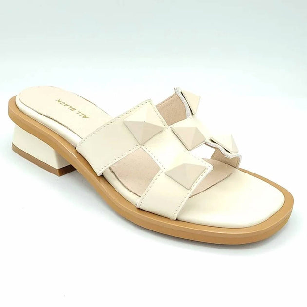 ALL BLACK Pyramid Stud Mule White EU 38 2