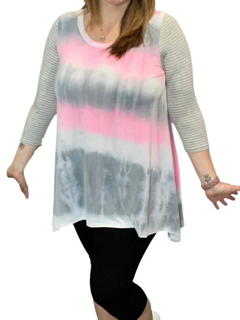 honeyme Tie Dye Meets Stripes Tee Green XLarge 2