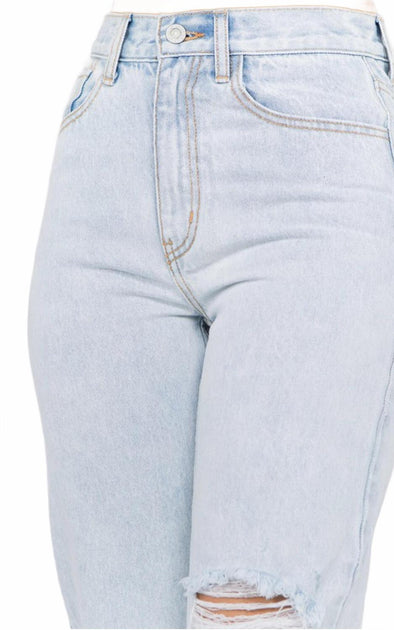 ontwelfth Mom Cropped Straight Fit Jeans Blue 27 4
