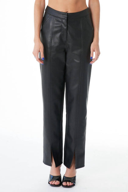 EN CREME Leather Pants Grey Small 3