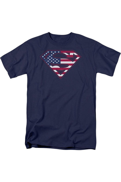 Gildan Superman U S Shield T-Shirt Blue Medium 2