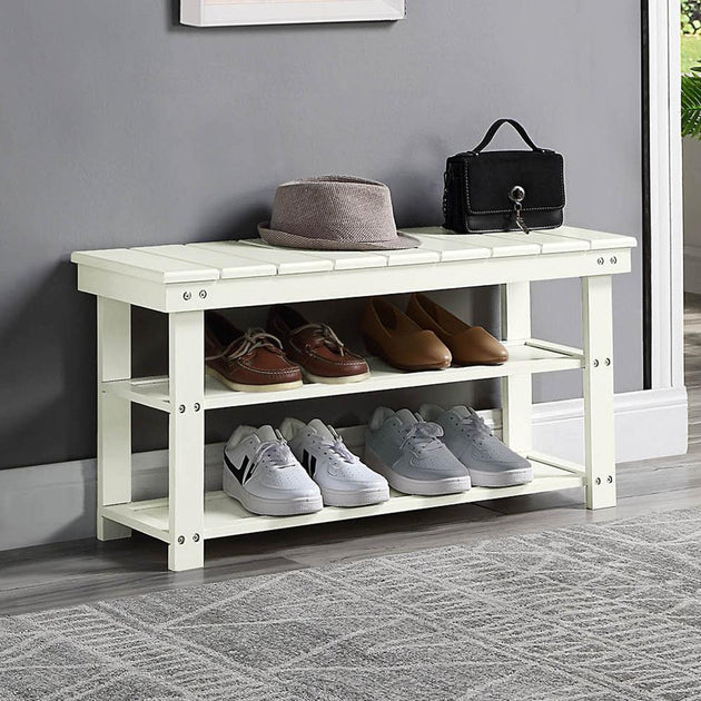 Convenience Concepts Oxford Utility Mudroom Bench White 4