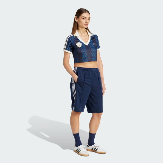 ◆adidas◆ Retro Sports Cricket Inspired Crop Jersey Navy KA adidas Women's Originals Retro Sports Cricket-inspired