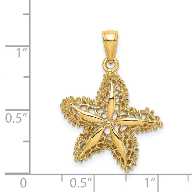 Diamond2Deal Starfish Charm Silver 14K Gold 4