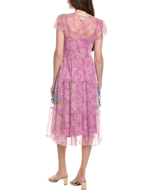 Johnny Was Mazzy Trim Midi Dress Multi Medium 3