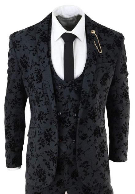Oliver Tweed 3 Piece Velvet Dinner Suit Black US 42 Regular 2