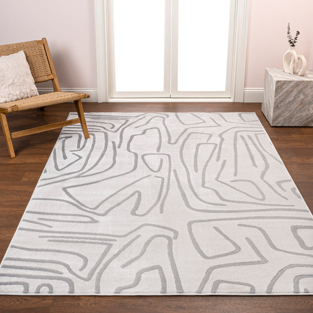 Jonathan Y Alcina Area Rug White/Light Gray 8x10 4