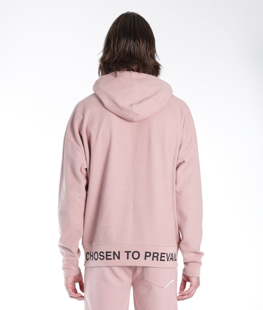 HVMAN Pullover Sweatshirt Waffle Knit Pink Small 4