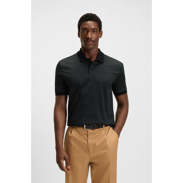 Boss Mercerized Cotton Polo Shirt Black Small 4