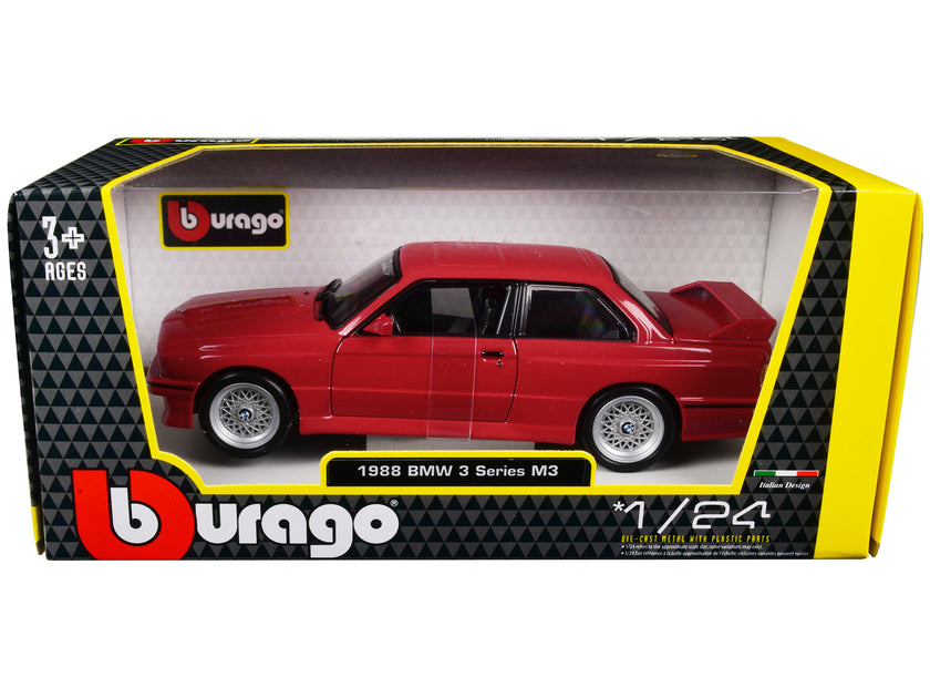 Bburago BMW 3 Series M3 E30 Diecast Model Car Red 1/24 2