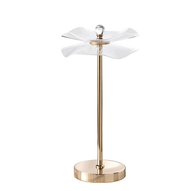 Hivvago 18" Gold Bedside LED Lamp Clear Acrylic 3