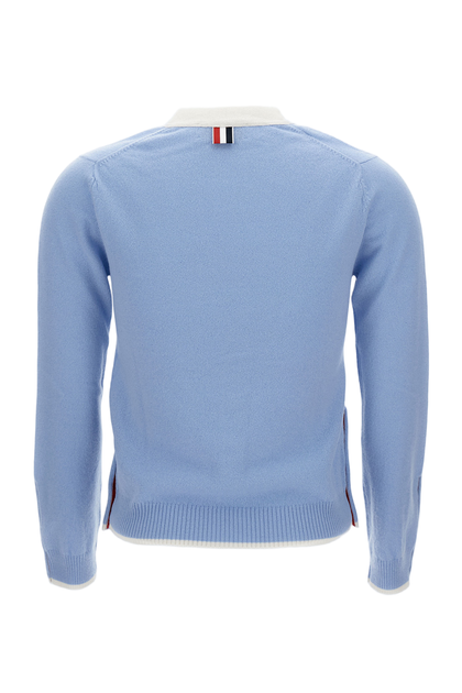 Thom Browne Knitted Cardigan V-Neck Blue EU 44 3
