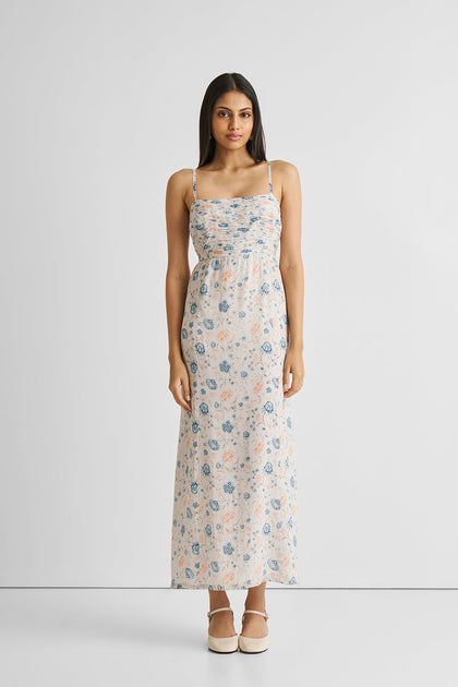 Reistor Cross-back Midi Dress Beige XXLarge 2