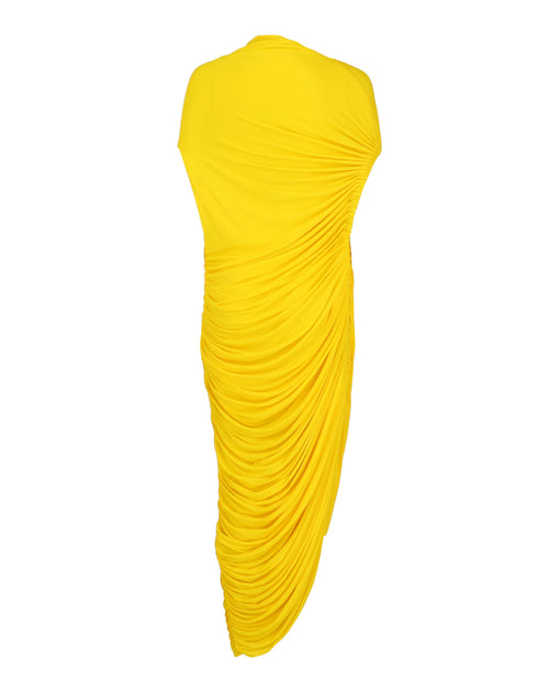 Salvatore Ferragamo Asymmetric Draped Midi Dress Yellow EU 36 3