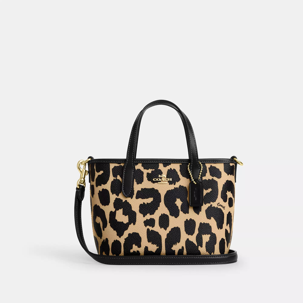 Coach Outlet City Mini Tote Bag With Leopard Print | ShopSimon