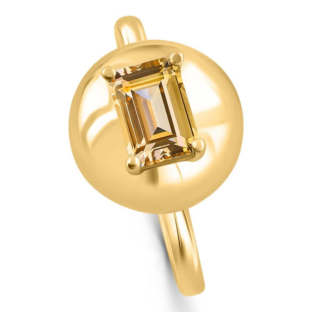 Pompeii3 Candy Button Ring Yellow Gold US 7 4