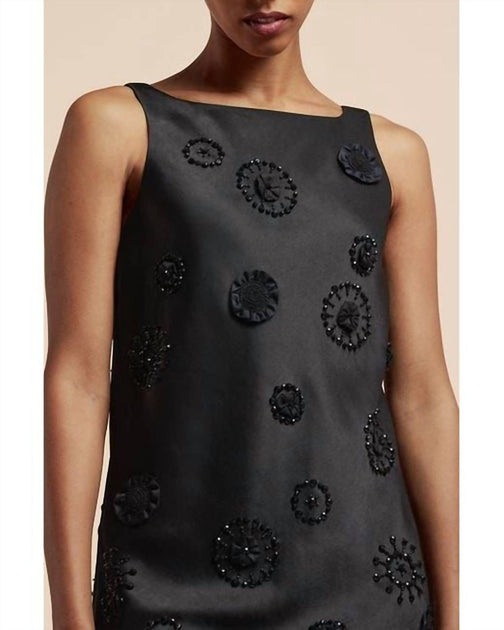 Rebecca Taylor Beaded Shift Dress Black US 4 3