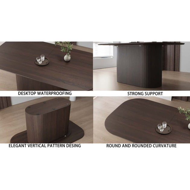 Streamdale 63 inch Brown MDF Dining Table 4