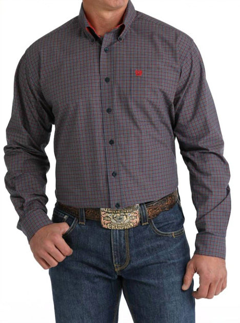 CINCH Classic Plaid Button Down Long Sleeve Shirt Grey Medium 3