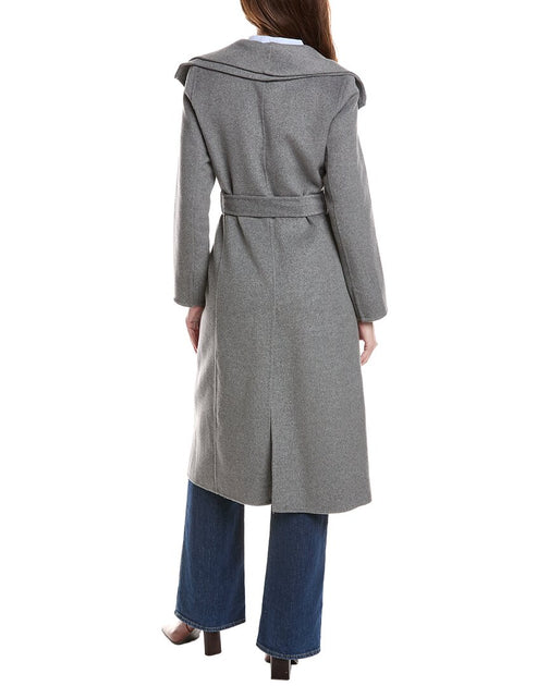 Tahari Elliot Wool-Blend Wrap Coat Grey XSmall 3