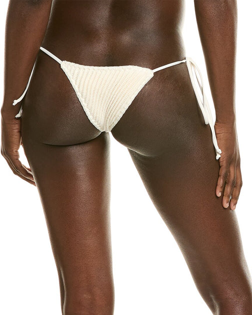 WeWoreWhat V-Neck Tie Bikini Top White X-Small 3