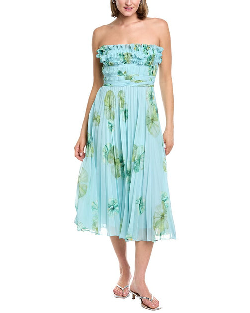 AMUR Cathy Midi Dress Blue US 4 2