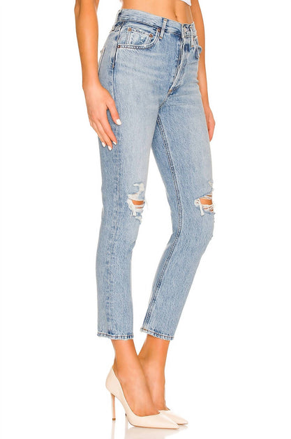 AGOLDE Riley High Rise Straight Leg Jeans Blue 29 3