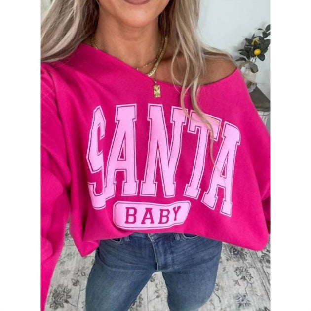 Birdie Santa Baby Sweatshirt Pink 2X 4