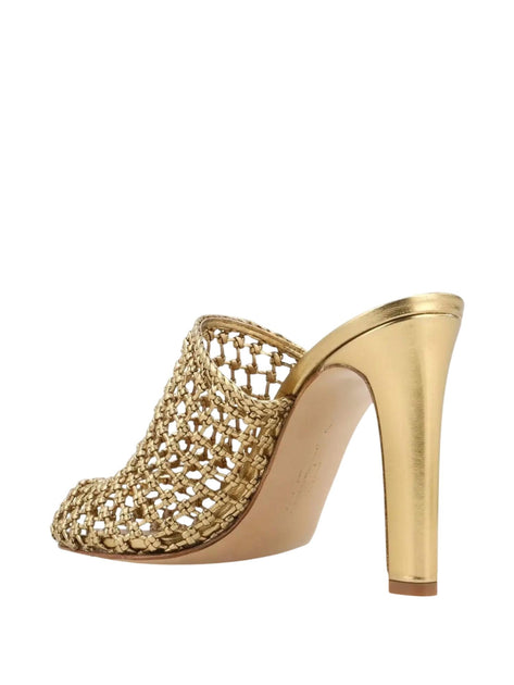Salvatore Ferragamo High Heeled Mules Gold US 9.5 4