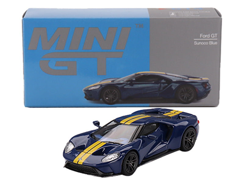 Mini GT Ford GT Sunoco Blue with Yellow Stripes 1/64 4