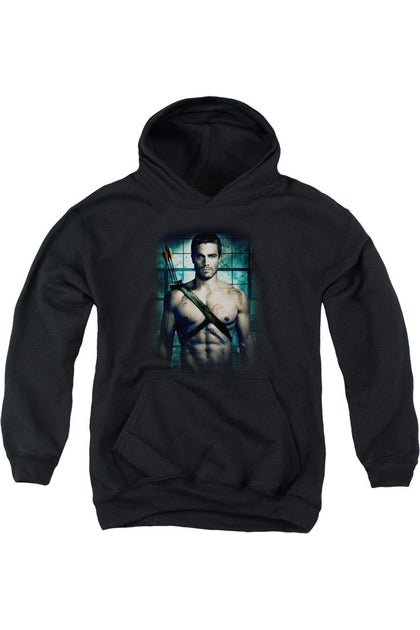 Gildan Arrow Shirtless Youth Pullover Hoodie Black S 2
